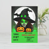 怖い邪悪な魔女ハローウィンパーティ招待状 招待状 (スタンド正面)