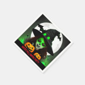 怖い邪悪な魔女ハローウィンパーティ スタンダードカクテルナプキン (角)
