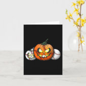 怖い野球コーチ教師2023カボチャハロウィン カード (黄色い花)