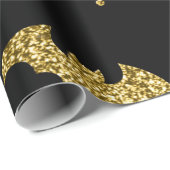 怖い金ゴールドブラックこうもり天空ハロウィーンギフト ラッピングペーパー (ロールコーナー)