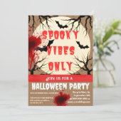 怖い雰囲気だけ ハロウィーンバットとブラッドスプラッター 招待状 (スタンド正面)