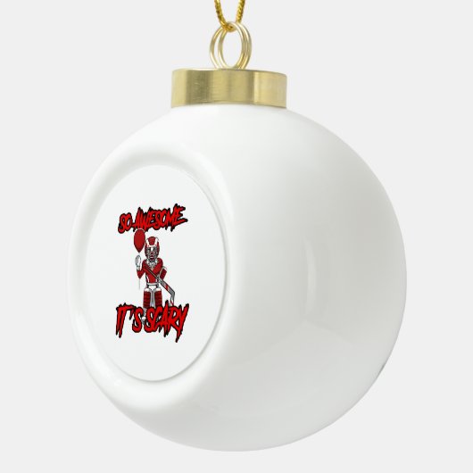 怖い面白いハロウィーンピエロホッケーゴアリー セラミックボールオーナメント (右)