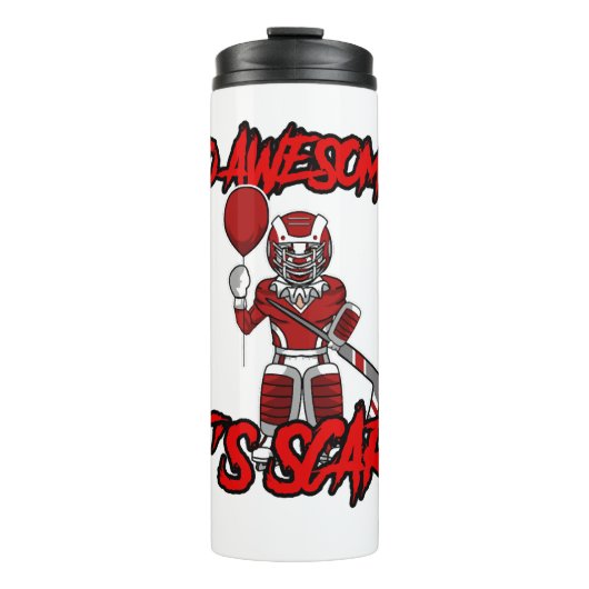 怖い面白いハロウィーンピエロホッケーゴアリー タンブラー (正面)