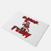 怖い面白いハロウィーンピエロホッケーゴアリー ドアマット (アングル)