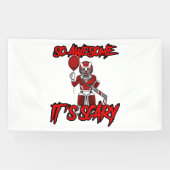 怖い面白いハロウィーンピエロホッケーゴアリー 横断幕 (横)