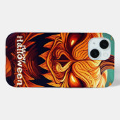 怖い顔のオレンジ色のカボチャ, ハロウィン Case-Mate iPhoneケース (裏面 (横))