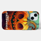 怖い顔のオレンジ色のカボチャ, ハロウィン Case-Mate iPhoneケース (裏面 (横))