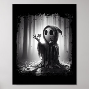 怖い顔のホラー ポスター ハロウィン おばけ ハート