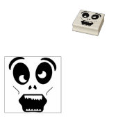 怖い顔イラストレーションアートスタンプ ラバースタンプ (押印)