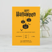 怖い顔カボチャ及びこうもり不気味ハローウィンパーティ 招待状 (スタンド正面)