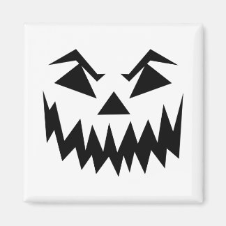 怖い顔ハロウィンホワイト マグネット
