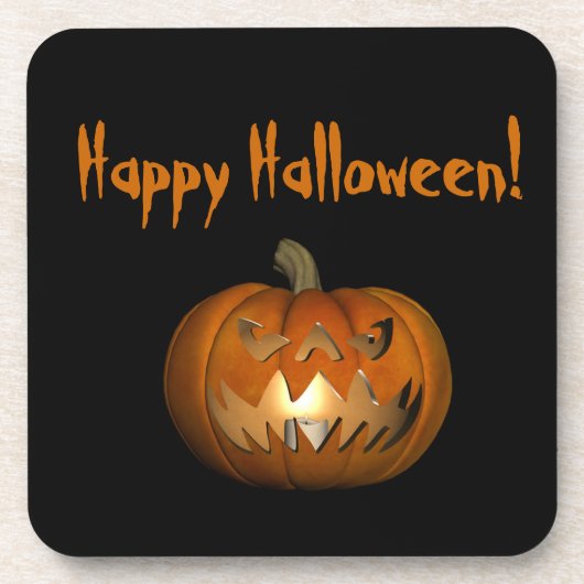 怖い顔パンプキンドリンクコースター コースター (正面)