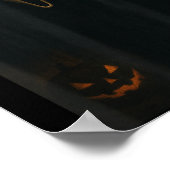 怖い顔幽霊とハート手の不気味なハロウィーン ポスター (角)