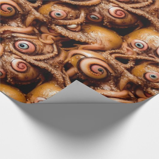 怖い風変わり抽象芸術海の生き物の眼球 ラッピングペーパー (角)