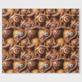 怖い風変わり抽象芸術海の生き物の眼球 ラッピングペーパー (フラット)