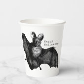 怖い飛んでいるヴィンテージこうもりハローウィンパーティ 紙コップ (裏面)