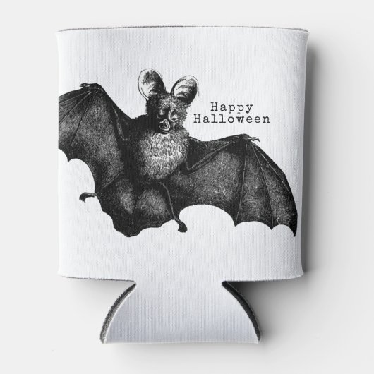 怖い飛んでいるヴィンテージこうもりハローウィンパーティ 缶クーラー (正面)