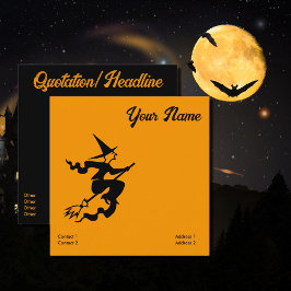 怖い飛んでいる魔女 スクエア名刺