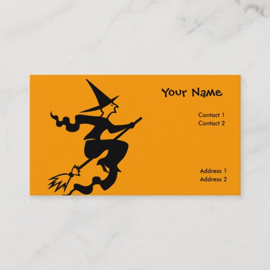 怖い飛んでいる魔女 名刺 (正面)