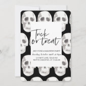 怖い骷髅のトリックオアトリート | ハロウィンパーティー |  招待状 (正面)