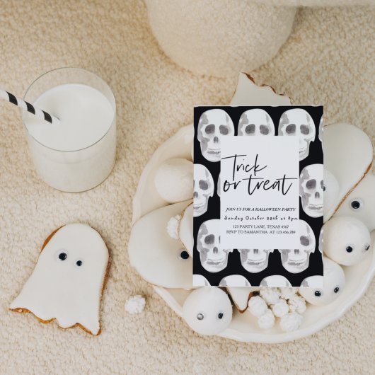怖い骷髏のトリックオアトリート | ハロウィンパーティー |  招待状