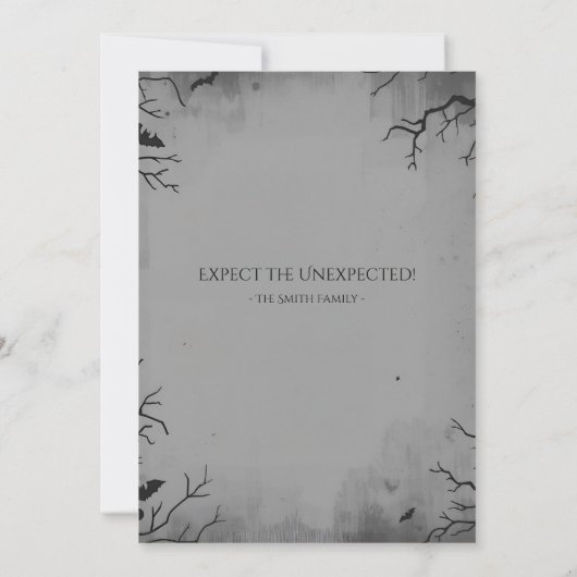 怖い骸骨パンプキン　トリックオアトリート　不気味なパーティー 招待状 (裏面)