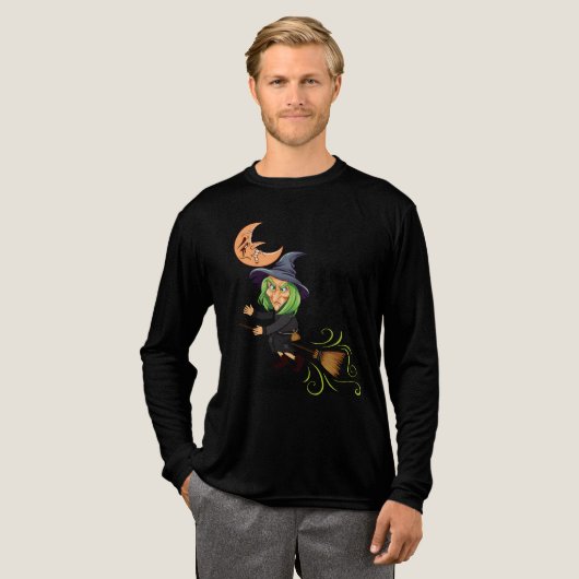 怖い魔女のほうき三日月 トライブレンドＴシャツ (正面全体)