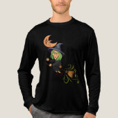 怖い魔女のほうき三日月 トライブレンドＴシャツ (正面)
