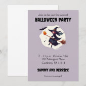 怖い魔女のハロウィンパーティー招待状 招待状 (正面/裏面)