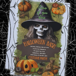 怖い魔女のハロウィンパーティー 招待状