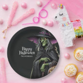 怖い魔女をテーマにしたハロウィーン ペーパープレート (パーティー)