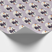 怖い魔女パープルハロウィーンギフトラッピング紙 ラッピングペーパー (角)