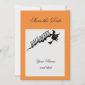 怖い魔女乗馬ほうきサンダー_コーブハロウィーン マグネット招待状 (正面)