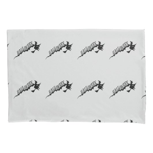 怖い魔女乗馬箒ハロウィンサンダー_コーブ 枕カバー (正面)