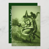 『怖い魔女』|ヴィンテージハロウィーン 招待状 (正面/裏面)