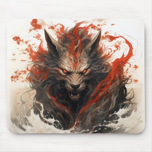 怖い魔法の獣 マウスパッド (正面)