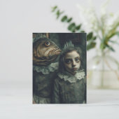 怖い魚の女の子 ポストカード (スタンド正面)