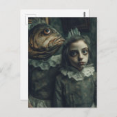 怖い魚の女の子 ポストカード (正面/裏面)