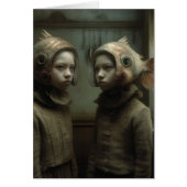 怖い魚の帽子ツインズすべての行事グリーティングカード (正面)