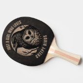 怖い鳥が大好きな女の子 卓球ラケット (横)