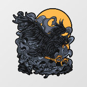 怖い黒いクロウムーン ウィンドウサイン (シート)