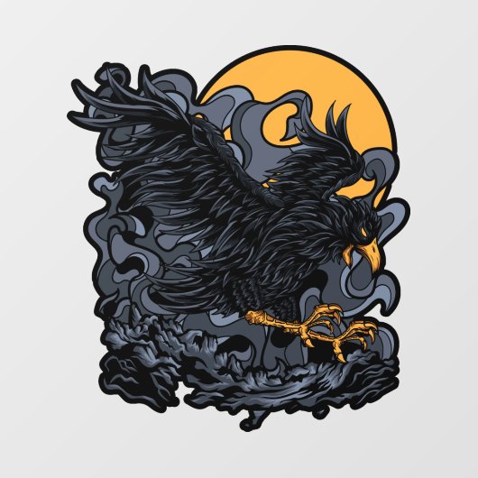 怖い黒いクロウムーン ウィンドウサイン (シート)