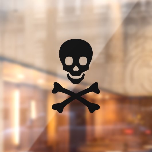 怖い黒いスカルスケルトン不気味なハロウィーン ウィンドウサイン (シート2)