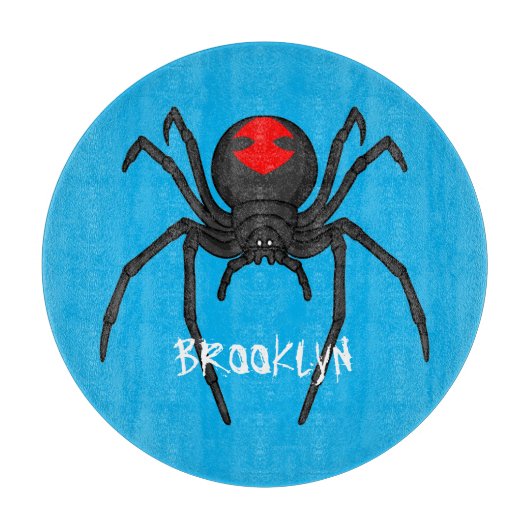 怖い黒い未亡人スパイダーアニメイラストレーション カッティングボード (正面)