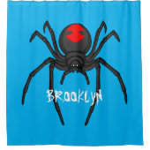 怖い黒い未亡人スパイダーアニメイラストレーション シャワーカーテン (正面)