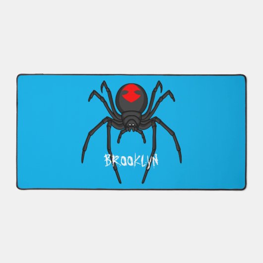 怖い黒い未亡人スパイダーアニメイラストレーション デスクマット (正面)