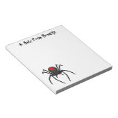 怖い黒い未亡人スパイダーアニメイラストレーション ノートパッド (アングル)