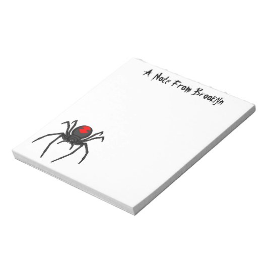 怖い黒い未亡人スパイダーアニメイラストレーション ノートパッド (回転)