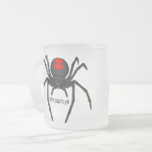 怖い黒い未亡人スパイダーアニメイラストレーション フロストグラスマグカップ (正面左)