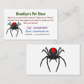 怖い黒い未亡人スパイダーアニメイラストレーション 名刺 (正面/裏面)